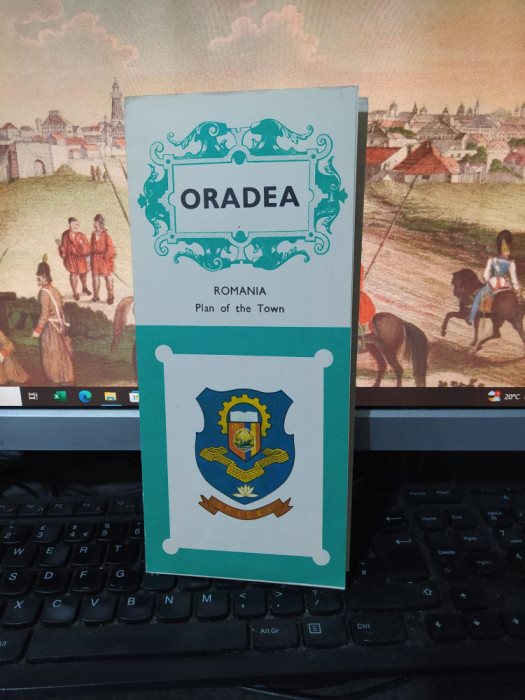 Oradea, Romania, Plan of the Town, hartă și text &icirc;n limba engleză, c. 1975, 109