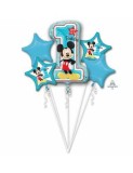 Buchet Baloane Folie 1&#039;st Birthday Mickey Mouse Prima Aniversare 48x71 cm