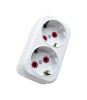 Dublu stecher 2x SCHUKO 16A 3500W alb/rosu VE12000 LAVA Sokets