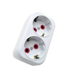 Dublu stecher 2x SCHUKO 16A 3500W alb/rosu VE12000 LAVA Sokets