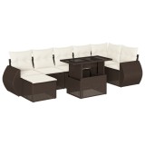 Cumpara ieftin Set canapele de gradina cu perne, 8 piese, maro, poliratan