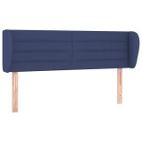 Cumpara ieftin Tablie de pat cu aripioare, albastru, 147x23x78/88 cm textil