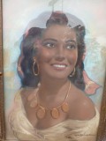 Femeia cu salba de aur de Zogu Zaharescu, Portrete, Pastel, Realism