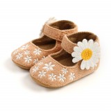 Pantofiori crem cu margareta alba (Marime Disponibila: 3-6 luni (Marimea 18