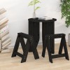 Gossi scaune, 2 buc., negru, 40x40x45 cm, lemn masiv de pin