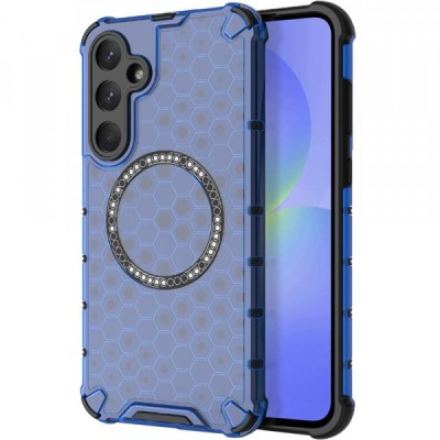 Husa MagSafe pentru Samsung Galaxy A36 A366, Techsuit, HoneyComb Shield, Albastra foto