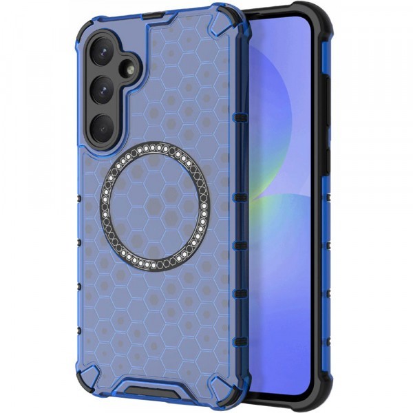 Husa MagSafe pentru Samsung Galaxy A36 A366, Techsuit, HoneyComb Shield, Albastra