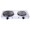 Plita electrica dubla Rosberg, 2500W, 5 trepte, fonta, 51x26cm, Alb, portabila