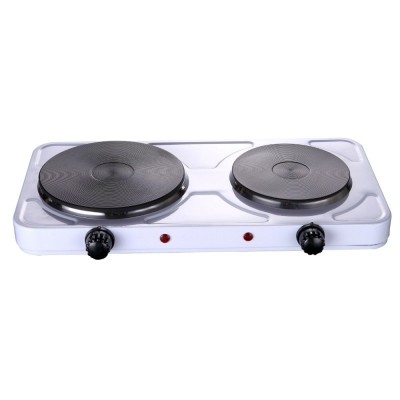 Plita electrica dubla Rosberg, 2500 W, 5 trepte, 51 x 26 x 6 cm, incalzitoare fonta, Alb foto