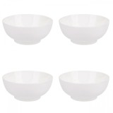 Set boluri, 4 piese, 1L, Portelan, Alb