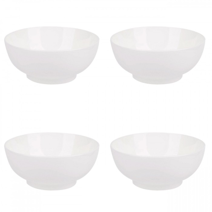 Set boluri, 4 piese, 1L, Portelan, Alb