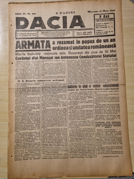 dacia 13 mai 1942-moartea mamei lui aurel vlaicu,fotbal cfr timisoara,fc craiova