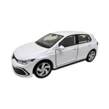 Macheta Volkswagen Golf 8 GTI alb Welly 1:34 replica metal usi deschise cu resort