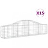 Cosuri gabion arcuite 15 buc, 200x30x40/60 cm, fier galvanizat