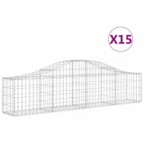 Cumpara ieftin Cosuri gabion arcuite 15 buc, 200x30x40/60 cm, fier galvanizat