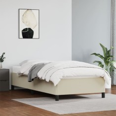 vidaXL Cadru de pat, crem, 90x200 cm, piele ecologică 347229