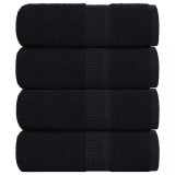 vidaXL Prosoape de baie 4 buc. FROGN Negru 30x30 cm 100% bumbac