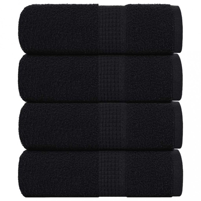 Prosoape pentru oaspeți 4 buc Negru 360 g/m&sup2; 100% bumbac