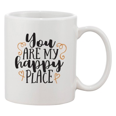 Cana alba personalizata &amp;#039;You are my happy place&amp;#039;, INOVATIX&amp;reg;. 330ml foto