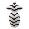 Vaza decorativa, Corp de femeie cu dungi de zebra, 27 cm, Alb/Negru, 1689H