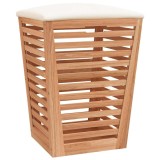 Cumpara ieftin Taburet de baie, 40,5x40,5x56 cm, lemn masiv de nuc