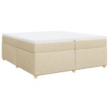 Cumpara ieftin Pat box spring cu saltea, crem, 200x200 cm, textil