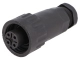 Mufă WA22 mamă PIN 4 3 PE IP67 16A cu terminal cu şurub 7&divide;8,5mm