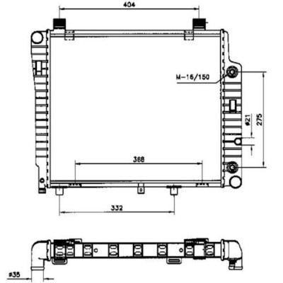 Radiator racire Mercedes Clasa E (W210) 1995-07.2000 Model E200/E220 Diesel ( 2,0 D 65kw ; 2,2 D 69kw) Diesel, Automat, fara AC, 493x410x33, Cu lipir foto