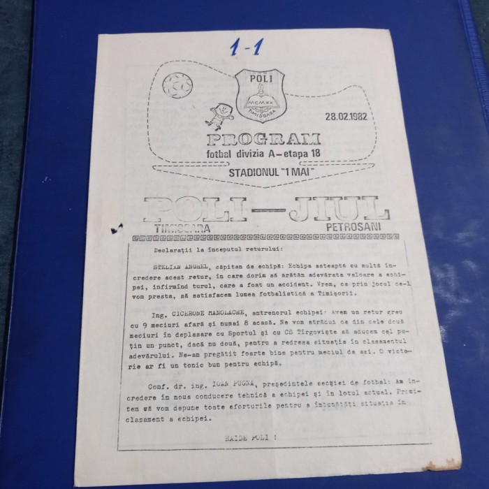 Program Poli Timisoara - Jiul