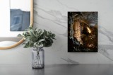 Tablou Canvas, "Lumini și umbre &icirc;n ad&acirc;ncul peșterii", Forme, Lumină, Piatră, Peșteră, Stalactite, Stalagmite, Texturi, Umbre, Frumusețe., 26 x 39 cm,