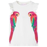 Tricou pentru copii, ecru, 140, vidaXL