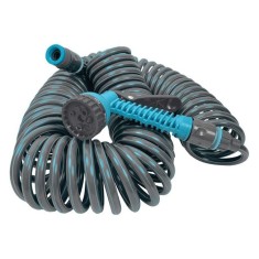 Furtun spiralat pentru udare si pistol, Verde,20 m