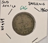 646 Africa de Sud, South Africa, 1 Shilling - Elizabeth II 1st portrait 1960, KM#49, argint