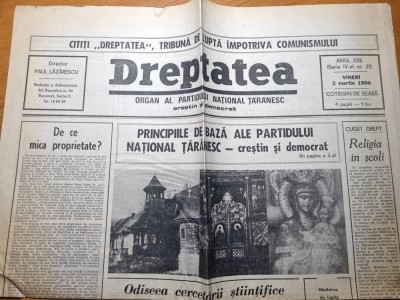 dreptatea 2 martie 1990-principiile de baza ale partidului national taranesc foto