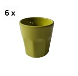 Set 6 pahare din ceramica, 70 ml, Verde