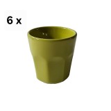 Set 6 pahare din ceramica, 70 ml, Verde