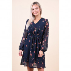 Rochie Florala Vero Moda Fallie Tie Bleumarin foto