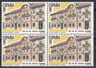 Spania 1985 - Ziua Armatei, Bloc de 4, MNH foto