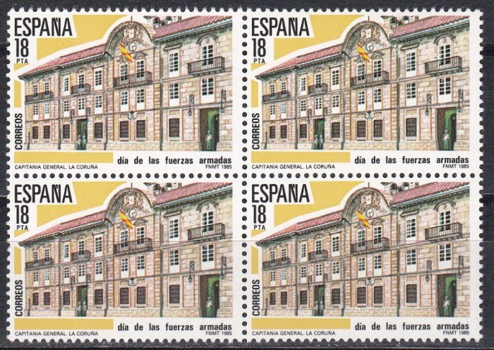 Spania 1985 - Ziua Armatei, Bloc de 4, MNH