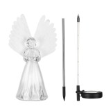 Lampi solare de gradina, "Frosty Snow White Angel" cu panou solar mare, schimbare de culoare, rezistente la apa, 2 buc, EMC ONSHOP&reg;