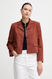Sisley sacou culoarea portocaliu, un singur rand de nasturi, cu imprimeu, 290TLW02W