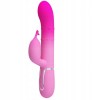 Vibrator Iepuras Shima, 7 Moduri Vibratii, Bile Stimulatoare, Silicon, USB, Roz, 22.6 cm