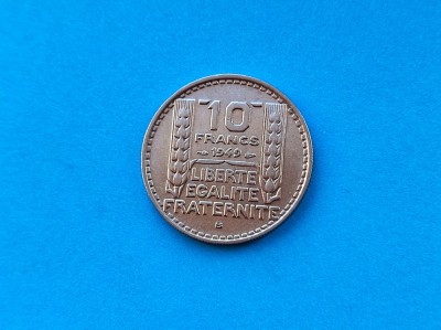 10 Francs 1949 Lit. B-Franta-stare buna! foto