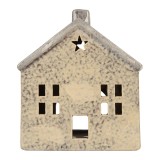 Cumpara ieftin Candela Casuta Craciun ceramica bej 13x8x15 cm