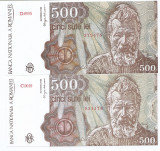 Romania 500 lei 1991 Ianuarie/Aprilie - C. Brancusi, 279478/031178, P-98 UNC !!!