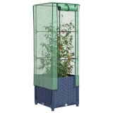 Cumpara ieftin Strat &icirc;nălțat cu husă de seră, aspect ratan, 40x40x139 cm