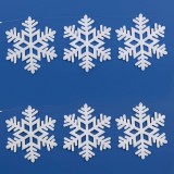 Banner Decorativ Crăciun, Fulgi, Model Spumă, Alb, Set 6 Bucăți, 20x20 cm
