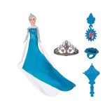 Papusa Printesa Zapezii cu accesorii, 30 cm, Albastru, ATU-084070, Plastic, Oem