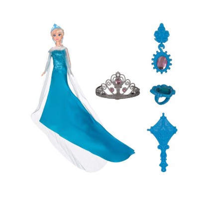 Papusa Printesa Zapezii cu accesorii, 30 cm, Albastru, ATU-084070 foto