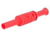 Conector banană 4mm soclu 36A 1kV roşu nichelat